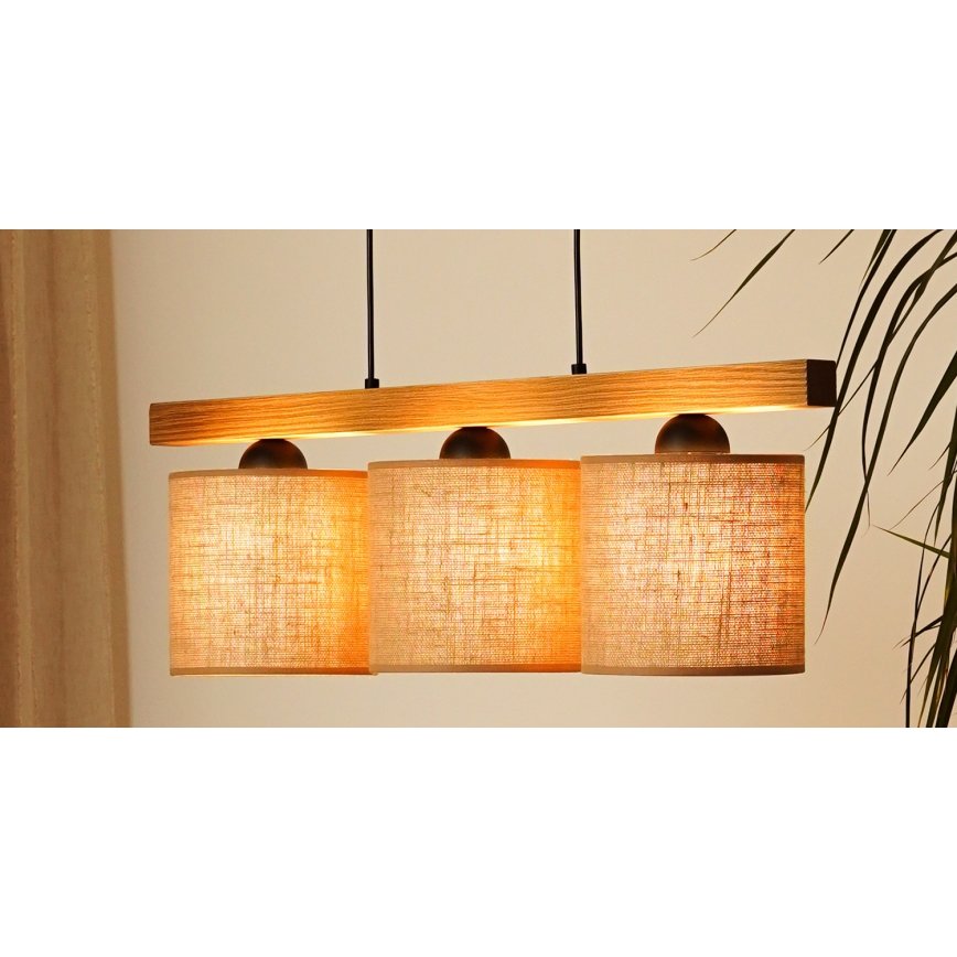 Brilagi - Κρεμαστό φωτιστικό οροφής FOREST 3xE27/15W/230V πεύκο/καφέ/μαύρο