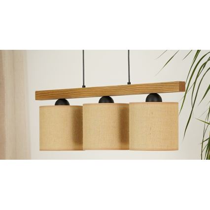 Brilagi - Κρεμαστό φωτιστικό οροφής FOREST 3xE27/15W/230V πεύκο/καφέ/μαύρο