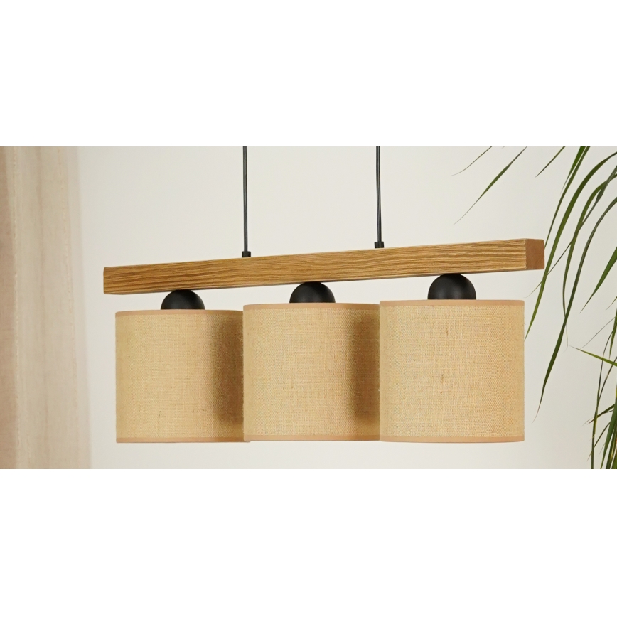 Brilagi - Κρεμαστό φωτιστικό οροφής FOREST 3xE27/15W/230V πεύκο/καφέ/μαύρο