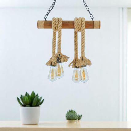 Brilagi - Κρεμαστό φωτιστικό οροφής KOS 4xE27/60W/230V οξιά