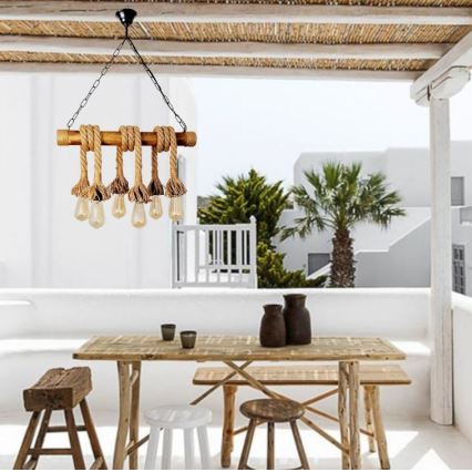 Brilagi - Κρεμαστό φωτιστικό οροφής KOS 6xE27/60W/230V οξιά