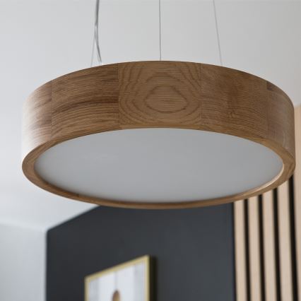 Brilagi -  Κρεμαστό φωτιστικό οροφής LED CARVALHO 2xE27/60W/230V δρυς διάμετρος 37 cm