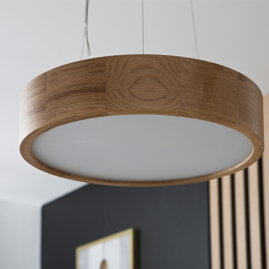 Brilagi -  Κρεμαστό φωτιστικό οροφής LED CARVALHO 2xE27/60W/230V δρυς διάμετρος 37 cm