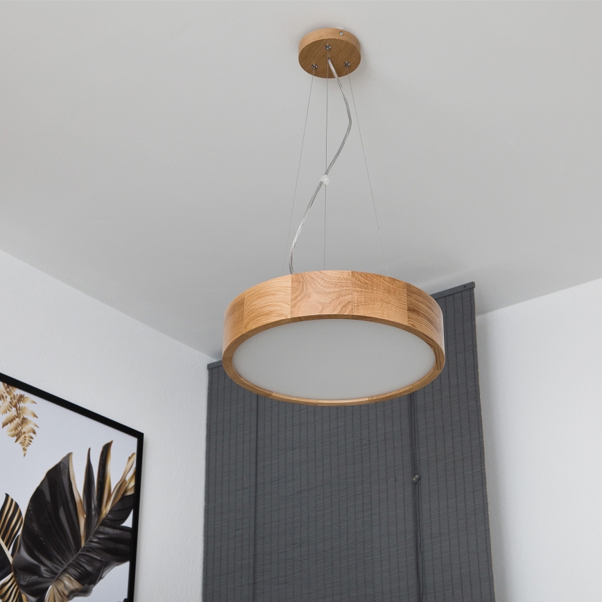 Brilagi -  Κρεμαστό φωτιστικό οροφής LED CARVALHO 2xE27/60W/230V δρυς διάμετρος 37 cm