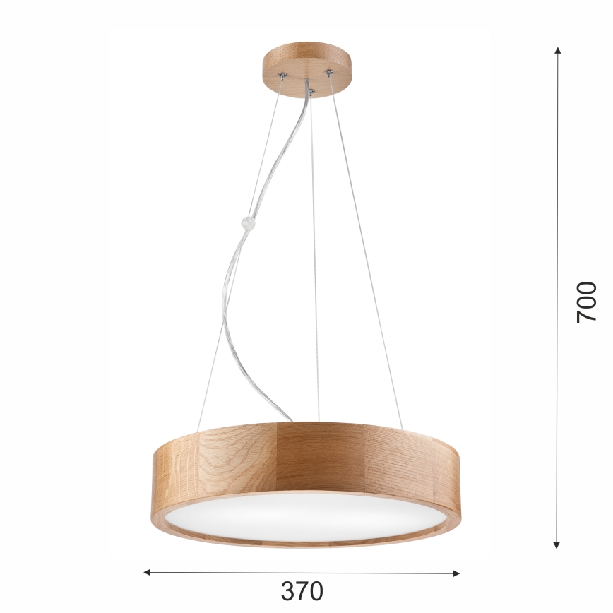 Brilagi -  Κρεμαστό φωτιστικό οροφής LED CARVALHO 2xE27/60W/230V δρυς διάμετρος 37 cm