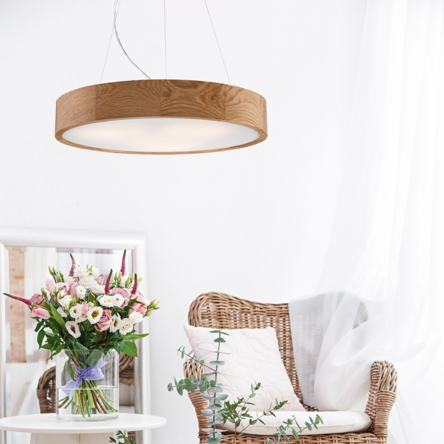 Brilagi -  Κρεμαστό φωτιστικό οροφής LED CARVALHO 3xE27/60W/230V δρυς διάμετρος 47,5 cm
