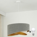Brilagi -  Κρεμαστό φωτιστικό οροφής LED LYRA 1xE27/15W/230V γκρι/κρεμ/χρυσό