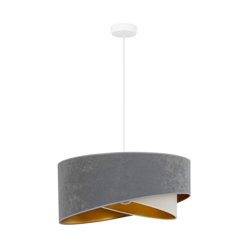 Brilagi -  Κρεμαστό φωτιστικό οροφής LED LYRA 1xE27/15W/230V γκρι/κρεμ/χρυσό
