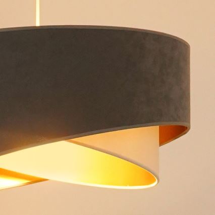Brilagi -  Κρεμαστό φωτιστικό οροφής LED LYRA 1xE27/15W/230V γκρι/κρεμ/χρυσό