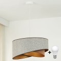 Brilagi -  Κρεμαστό φωτιστικό οροφής LED LYRA 1xE27/15W/230V γκρι/κρεμ/χρυσό