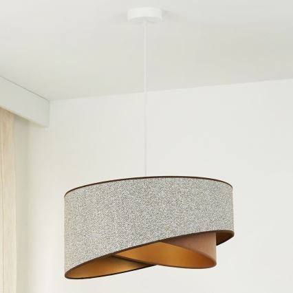 Brilagi -  Κρεμαστό φωτιστικό οροφής LED LYRA 1xE27/15W/230V γκρι/κρεμ/χρυσό