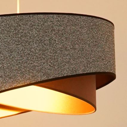 Brilagi -  Κρεμαστό φωτιστικό οροφής LED LYRA 1xE27/15W/230V γκρι/κρεμ/χρυσό