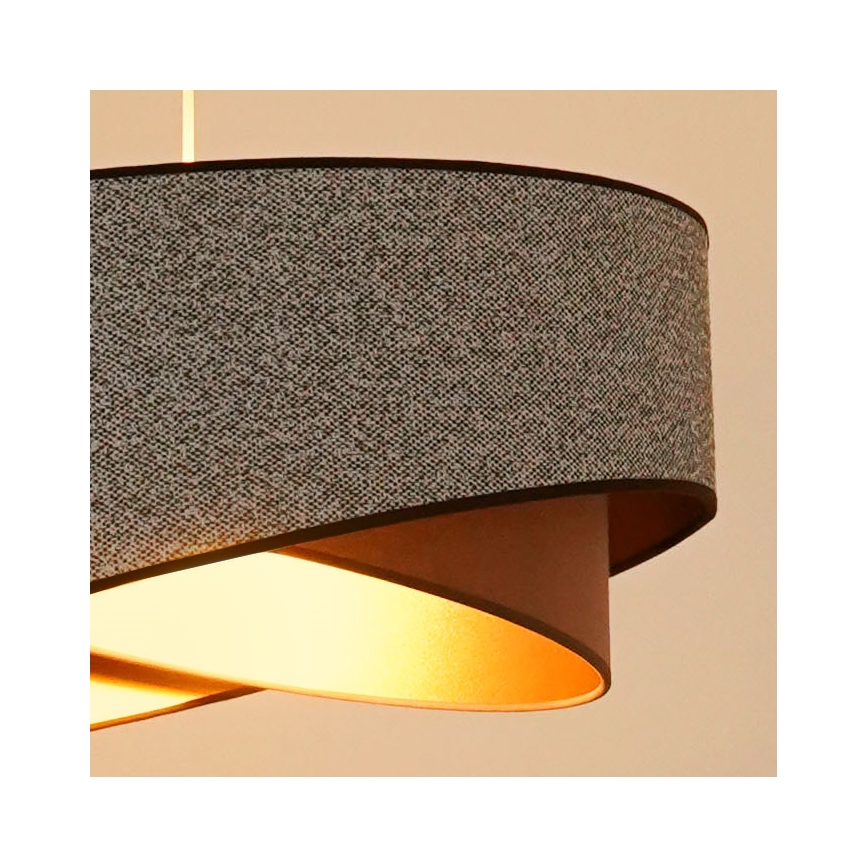 Brilagi -  Κρεμαστό φωτιστικό οροφής LED LYRA 1xE27/15W/230V γκρι/κρεμ/χρυσό