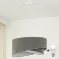Brilagi -  Κρεμαστό φωτιστικό οροφής LED LYRA 1xE27/15W/230V γκρι/λευκό