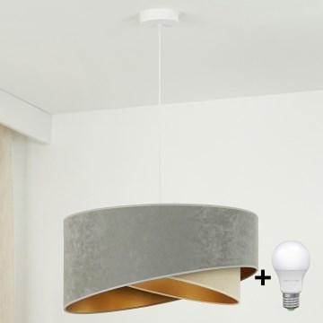 Brilagi -  Κρεμαστό φωτιστικό οροφής LED LYRA 1xE27/15W/230V γκρι/μπεζ/χρυσό