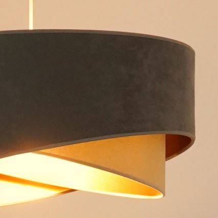 Brilagi -  Κρεμαστό φωτιστικό οροφής LED LYRA 1xE27/15W/230V γκρι/μπεζ/χρυσό