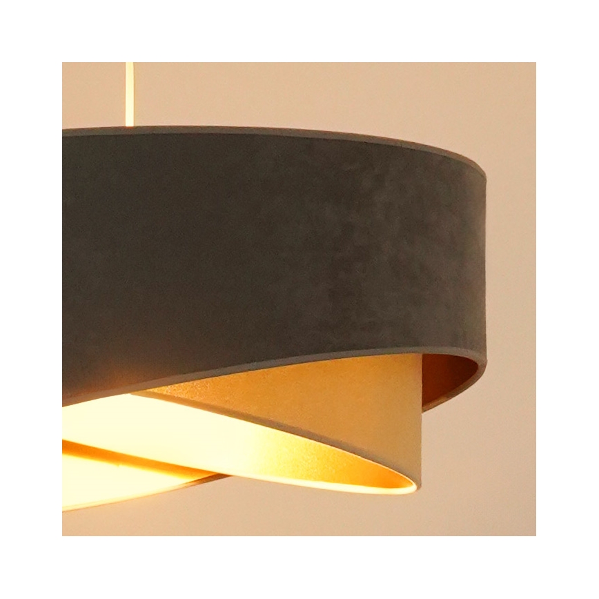 Brilagi -  Κρεμαστό φωτιστικό οροφής LED LYRA 1xE27/15W/230V γκρι/μπεζ/χρυσό