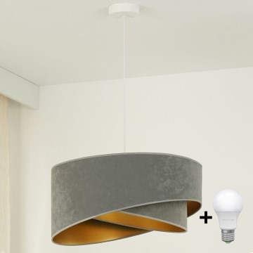 Brilagi -  Κρεμαστό φωτιστικό οροφής LED LYRA 1xE27/15W/230V γκρι/χρυσό