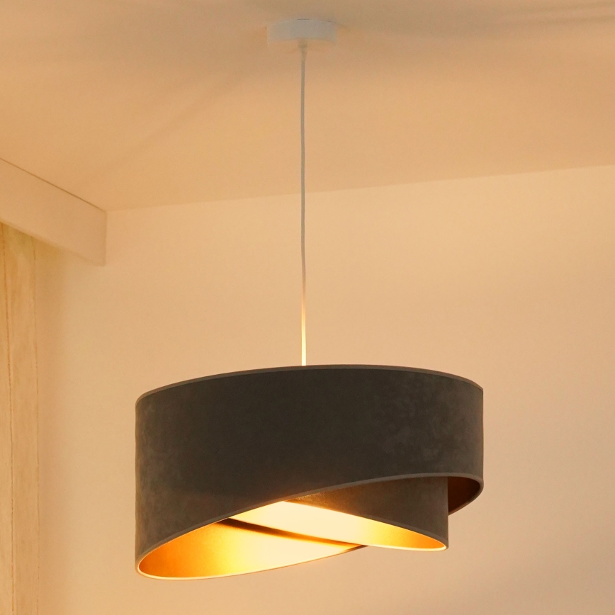 Brilagi -  Κρεμαστό φωτιστικό οροφής LED LYRA 1xE27/15W/230V γκρι/χρυσό