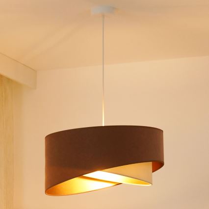 Brilagi -  Κρεμαστό φωτιστικό οροφής LED LYRA 1xE27/15W/230V καφέ/κρεμ/χρυσό