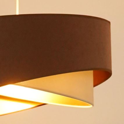 Brilagi -  Κρεμαστό φωτιστικό οροφής LED LYRA 1xE27/15W/230V καφέ/κρεμ/χρυσό