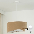 Brilagi -  Κρεμαστό φωτιστικό οροφής LED LYRA 1xE27/15W/230V καφέ/λευκό