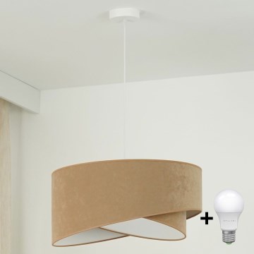 Brilagi -  Κρεμαστό φωτιστικό οροφής LED LYRA 1xE27/15W/230V καφέ/λευκό