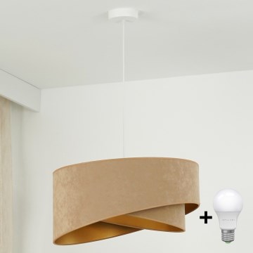 Brilagi -  Κρεμαστό φωτιστικό οροφής LED LYRA 1xE27/15W/230V καφέ/χρυσό