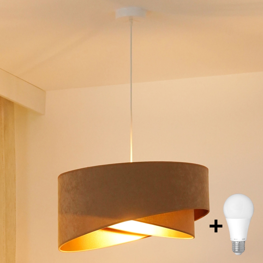 Brilagi -  Κρεμαστό φωτιστικό οροφής LED LYRA 1xE27/15W/230V καφέ/χρυσό