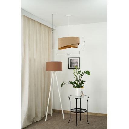 Brilagi -  Κρεμαστό φωτιστικό οροφής LED LYRA 1xE27/15W/230V καφέ/χρυσό