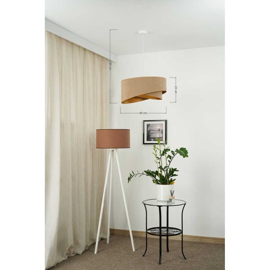 Brilagi -  Κρεμαστό φωτιστικό οροφής LED LYRA 1xE27/15W/230V καφέ/χρυσό