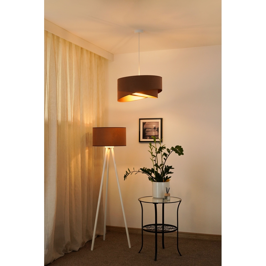 Brilagi -  Κρεμαστό φωτιστικό οροφής LED LYRA 1xE27/15W/230V καφέ/χρυσό