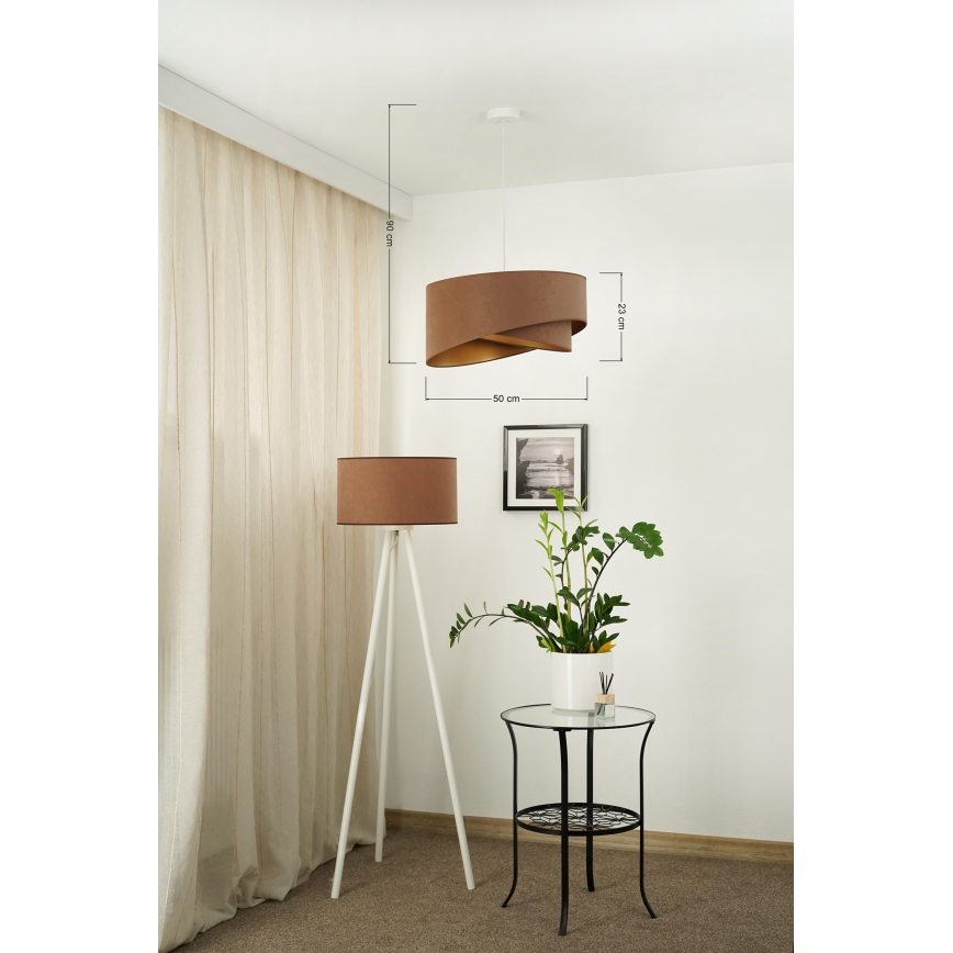 Brilagi -  Κρεμαστό φωτιστικό οροφής LED LYRA 1xE27/15W/230V καφέ/χρυσό