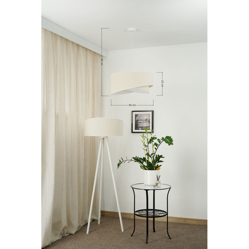 Brilagi -  Κρεμαστό φωτιστικό οροφής LED LYRA 1xE27/15W/230V κρεμ/λευκό