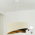 Brilagi -  Κρεμαστό φωτιστικό οροφής LED LYRA 1xE27/15W/230V κρεμ/μαύρο/χρυσό