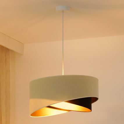 Brilagi -  Κρεμαστό φωτιστικό οροφής LED LYRA 1xE27/15W/230V κρεμ/μαύρο/χρυσό