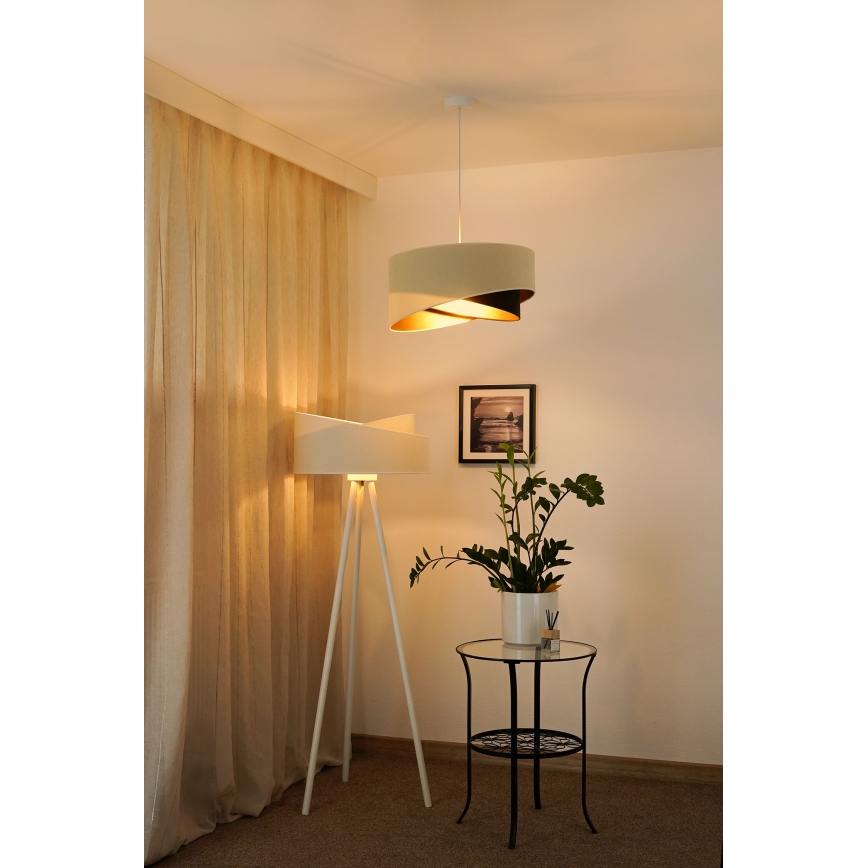 Brilagi -  Κρεμαστό φωτιστικό οροφής LED LYRA 1xE27/15W/230V κρεμ/μαύρο/χρυσό
