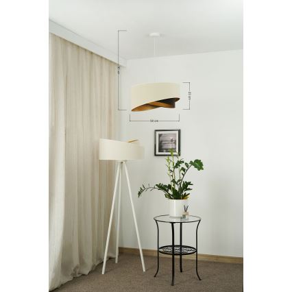 Brilagi -  Κρεμαστό φωτιστικό οροφής LED LYRA 1xE27/15W/230V κρεμ/μαύρο/χρυσό