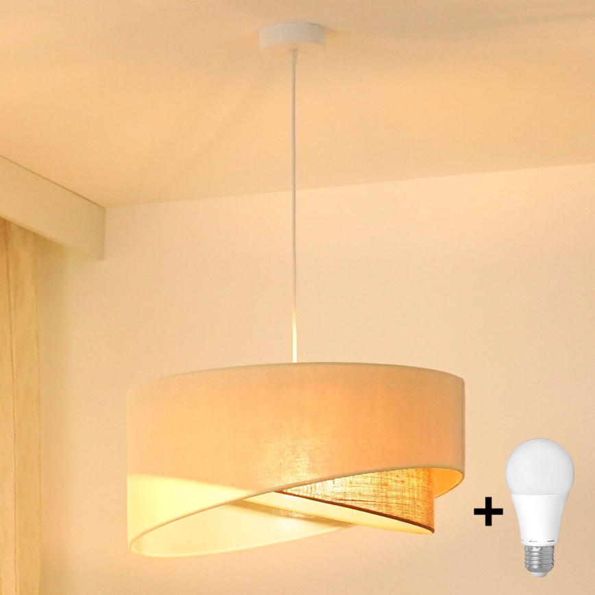 Brilagi -  Κρεμαστό φωτιστικό οροφής LED LYRA 1xE27/15W/230V κρεμ/μπεζ
