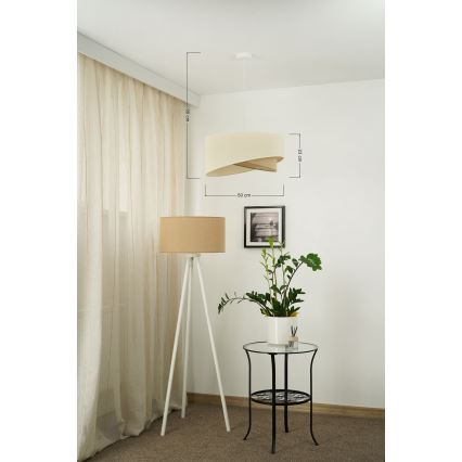 Brilagi -  Κρεμαστό φωτιστικό οροφής LED LYRA 1xE27/15W/230V κρεμ/μπεζ