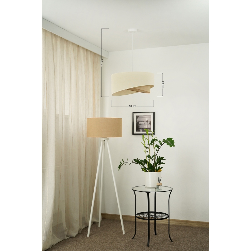 Brilagi -  Κρεμαστό φωτιστικό οροφής LED LYRA 1xE27/15W/230V κρεμ/μπεζ
