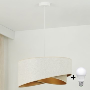 Brilagi -  Κρεμαστό φωτιστικό οροφής LED LYRA 1xE27/15W/230V λευκό/μπεζ/χρυσό