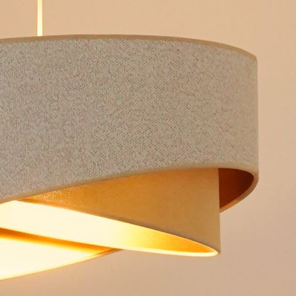 Brilagi -  Κρεμαστό φωτιστικό οροφής LED LYRA 1xE27/15W/230V λευκό/μπεζ/χρυσό