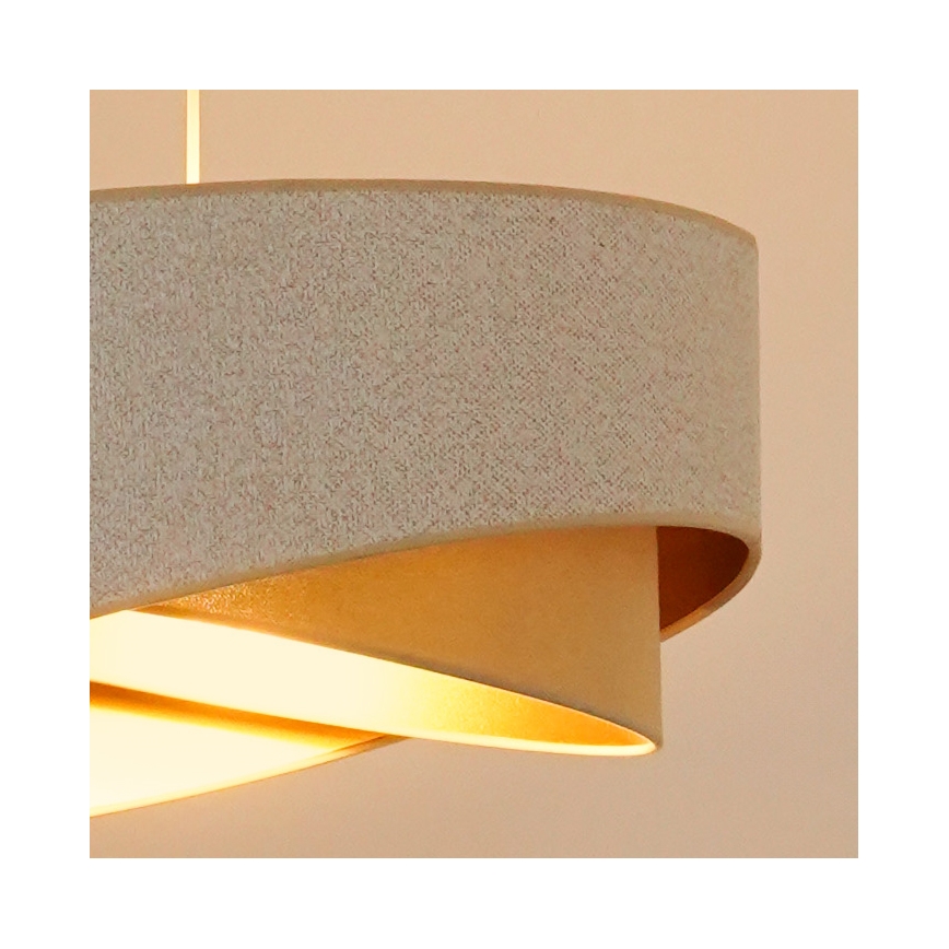 Brilagi -  Κρεμαστό φωτιστικό οροφής LED LYRA 1xE27/15W/230V λευκό/μπεζ/χρυσό