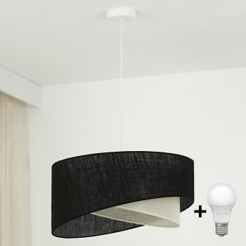 Brilagi -  Κρεμαστό φωτιστικό οροφής LED LYRA 1xE27/15W/230V μαύρο/κρεμ