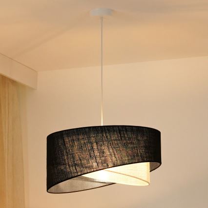 Brilagi -  Κρεμαστό φωτιστικό οροφής LED LYRA 1xE27/15W/230V μαύρο/κρεμ