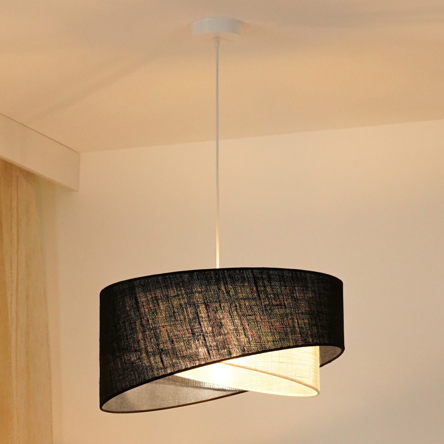 Brilagi -  Κρεμαστό φωτιστικό οροφής LED LYRA 1xE27/15W/230V μαύρο/κρεμ