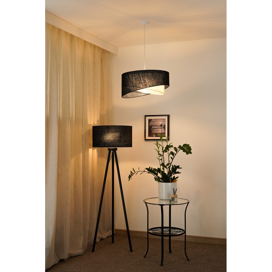 Brilagi -  Κρεμαστό φωτιστικό οροφής LED LYRA 1xE27/15W/230V μαύρο/κρεμ