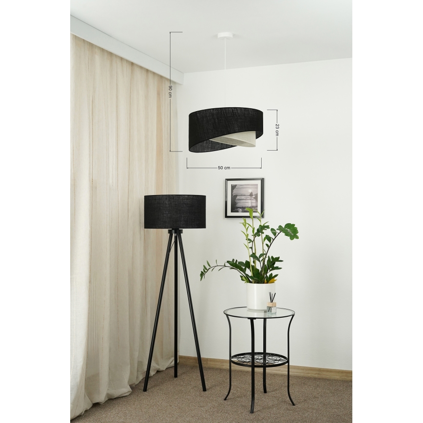 Brilagi -  Κρεμαστό φωτιστικό οροφής LED LYRA 1xE27/15W/230V μαύρο/κρεμ