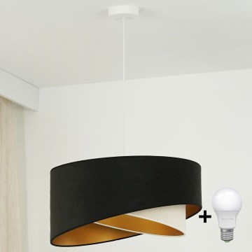 Brilagi -  Κρεμαστό φωτιστικό οροφής LED LYRA 1xE27/15W/230V μαύρο/κρεμ/χρυσό